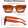 imageFEISEDY Retro 90s Square Sunglasses for Women Men Trendy Chunky Rectangle Sunglasses UV400 Protection B2385015 Light Brown  Gradient Tea Lens