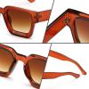 imageFEISEDY Retro 90s Square Sunglasses for Women Men Trendy Chunky Rectangle Sunglasses UV400 Protection B2385015 Light Brown  Gradient Tea Lens