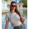 imageFEISEDY Retro 90s Square Sunglasses for Women Men Trendy Chunky Rectangle Sunglasses UV400 Protection B2385015 Light Brown  Gradient Tea Lens