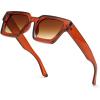 imageFEISEDY Retro 90s Square Sunglasses for Women Men Trendy Chunky Rectangle Sunglasses UV400 Protection B2385015 Light Brown  Gradient Tea Lens