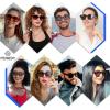 imageFEISEDY Retro 90s Square Sunglasses for Women Men Trendy Chunky Rectangle Sunglasses UV400 Protection B23852pcs  Balck  Brown  Gradient Tea