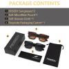 imageFEISEDY Retro 90s Square Sunglasses for Women Men Trendy Chunky Rectangle Sunglasses UV400 Protection B23852pcs  Balck  Brown  Gradient Tea