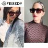 imageFEISEDY Retro 90s Square Sunglasses for Women Men Trendy Chunky Rectangle Sunglasses UV400 Protection B23852pcs  Balck  Brown  Gradient Tea
