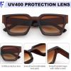 imageFEISEDY Retro 90s Square Sunglasses for Women Men Trendy Chunky Rectangle Sunglasses UV400 Protection B23852pcs  Balck  Brown  Gradient Tea