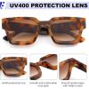 imageFEISEDY Retro 90s Square Sunglasses for Women Men Trendy Chunky Rectangle Sunglasses UV400 Protection B23852pcs  Balck  Leopard  Gradient Tea
