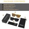 imageFEISEDY Retro 90s Square Sunglasses for Women Men Trendy Chunky Rectangle Sunglasses UV400 Protection B23852pcs  Balck  Transparent Green  Tea