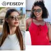 imageFEISEDY Retro 90s Square Sunglasses for Women Men Trendy Chunky Rectangle Sunglasses UV400 Protection B23852pcs  Balck  Transparent Green  Tea