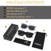 imageFEISEDY Retro 90s Square Sunglasses for Women Men Trendy Chunky Rectangle Sunglasses UV400 Protection B23852pcs  Balck  Transparent Grey  Grey