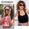 imageFEISEDY Retro 90s Square Sunglasses for Women Men Trendy Chunky Rectangle Sunglasses UV400 Protection B23852pcs  Balck  Transparent Grey  Grey