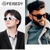 imageFEISEDY Retro 90s Square Sunglasses for Women Men Trendy Chunky Rectangle Sunglasses UV400 Protection B23852pcs  Balck  White  Grey