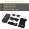 imageFEISEDY Retro 90s Square Sunglasses for Women Men Trendy Chunky Rectangle Sunglasses UV400 Protection B23852pcs  Balck  White  Grey