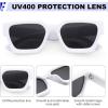 imageFEISEDY Retro 90s Square Sunglasses for Women Men Trendy Chunky Rectangle Sunglasses UV400 Protection B23852pcs  Balck  White  Grey