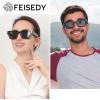 imageFEISEDY Retro 90s Square Sunglasses for Women Men Trendy Chunky Rectangle Sunglasses UV400 Protection B23852pcs  Black  Black