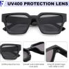 imageFEISEDY Retro 90s Square Sunglasses for Women Men Trendy Chunky Rectangle Sunglasses UV400 Protection B23852pcs  Black  Black
