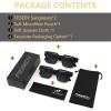 imageFEISEDY Retro 90s Square Sunglasses for Women Men Trendy Chunky Rectangle Sunglasses UV400 Protection B23852pcs  Black  Black