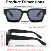 imageFEISEDY Retro 90s Square Sunglasses for Women Men Trendy Chunky Rectangle Sunglasses UV400 Protection B23852pcs  Black  Black