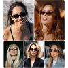 imageFEISEDY Retro Oval Cat Eye Sunglasses for Women 90s Narrow Lightweight Shades Y2k Trendy Sunnies B02573 Pack Orangebrowntea