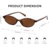imageFEISEDY Retro Oval Cat Eye Sunglasses for Women 90s Narrow Lightweight Shades Y2k Trendy Sunnies B02573 Pack Orangebrowntea