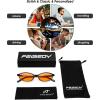 imageFEISEDY Retro Oval Cat Eye Sunglasses for Women 90s Narrow Lightweight Shades Y2k Trendy Sunnies B0257BlackOrange