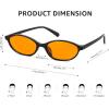 imageFEISEDY Retro Oval Cat Eye Sunglasses for Women 90s Narrow Lightweight Shades Y2k Trendy Sunnies B0257BlackOrange
