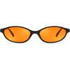 imageFEISEDY Retro Oval Cat Eye Sunglasses for Women 90s Narrow Lightweight Shades Y2k Trendy Sunnies B0257BlackOrange