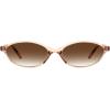 imageFEISEDY Retro Oval Cat Eye Sunglasses for Women 90s Narrow Lightweight Shades Y2k Trendy Sunnies B0257ChampagneGradient Tea