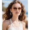 imageFEISEDY Retro Oval Cat Eye Sunglasses for Women 90s Narrow Lightweight Shades Y2k Trendy Sunnies B0257ChampagneGradient Tea