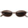 imageFEISEDY Retro Oval Cat Eye Sunglasses for Women 90s Narrow Lightweight Shades Y2k Trendy Sunnies B0257KhakiBrown