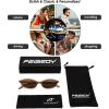 imageFEISEDY Retro Oval Cat Eye Sunglasses for Women 90s Narrow Lightweight Shades Y2k Trendy Sunnies B0257TeaTea