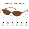 imageFEISEDY Retro Oval Cat Eye Sunglasses for Women 90s Narrow Lightweight Shades Y2k Trendy Sunnies B0257TeaTea