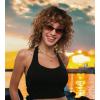 imageFEISEDY Retro Oval Cat Eye Sunglasses for Women 90s Narrow Lightweight Shades Y2k Trendy Sunnies B0257TortoiseGradient Brown