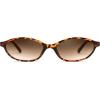 imageFEISEDY Retro Oval Cat Eye Sunglasses for Women 90s Narrow Lightweight Shades Y2k Trendy Sunnies B0257TortoiseGradient Brown