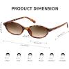 imageFEISEDY Retro Oval Cat Eye Sunglasses for Women 90s Narrow Lightweight Shades Y2k Trendy Sunnies B0257TortoiseGradient Brown