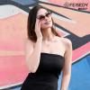 imageFEISEDY Retro Oval Cat Eye Sunglasses for Women 90s Narrow Lightweight Shades Y2k Trendy Sunnies B0257TortoiseGradient Brown