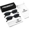 imageFEISEDY Retro Rectangular Sunglasses for Women Men 90s Small Vintage Fashion Square Sunnies B02822 Pack Blackblack