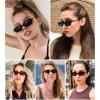 imageFEISEDY Retro Rectangular Sunglasses for Women Men 90s Small Vintage Fashion Square Sunnies B02822 Pack Blackbrown