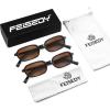 imageFEISEDY Retro Rectangular Sunglasses for Women Men 90s Small Vintage Fashion Square Sunnies B02822 Pack Brownbrown
