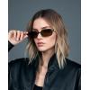 imageFEISEDY Retro Rectangular Sunglasses for Women Men 90s Small Vintage Fashion Square Sunnies B02822 Pack Brownbrown