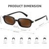 imageFEISEDY Retro Rectangular Sunglasses for Women Men 90s Small Vintage Fashion Square Sunnies B02822 Pack Brownbrown