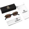 imageFEISEDY Retro Rectangular Sunglasses for Women Men 90s Small Vintage Fashion Square Sunnies B0282BlackBrown