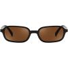 imageFEISEDY Retro Rectangular Sunglasses for Women Men 90s Small Vintage Fashion Square Sunnies B0282BlackBrown