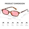 imageFEISEDY Retro Rectangular Sunglasses for Women Men 90s Small Vintage Fashion Square Sunnies B0282TortoisePink