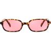 imageFEISEDY Retro Rectangular Sunglasses for Women Men 90s Small Vintage Fashion Square Sunnies B0282TortoisePink