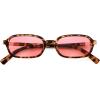 imageFEISEDY Retro Rectangular Sunglasses for Women Men 90s Small Vintage Fashion Square Sunnies B0282TortoisePink
