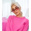 imageFEISEDY Retro Rectangular Sunglasses for Women Men 90s Small Vintage Fashion Square Sunnies B0282TortoisePink