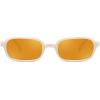 imageFEISEDY Retro Rectangular Sunglasses for Women Men 90s Small Vintage Fashion Square Sunnies B0282Whiteorange