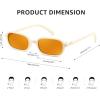 imageFEISEDY Retro Rectangular Sunglasses for Women Men 90s Small Vintage Fashion Square Sunnies B0282Whiteorange