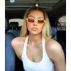 imageFEISEDY Retro Rectangular Sunglasses for Women Men 90s Small Vintage Fashion Square Sunnies B0282Whiteorange