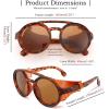 imageFEISEDY Retro Round Steampunk Sunglasses Women Men Vintage Eyewear Light Plastic Frame with Leatherwear B2532008 Leopard Frame  Tea Lens  Orange Leather