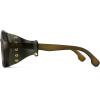 imageFEISEDY Retro Round Steampunk Sunglasses Women Men Vintage Eyewear Light Plastic Frame with Leatherwear B2532Green